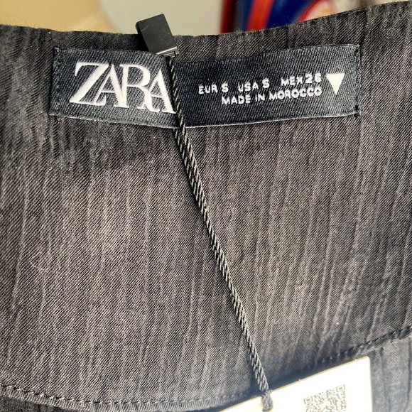 NWT Zara Strappy Open Back Textured Black Mini Dress - Picture 7 of 7